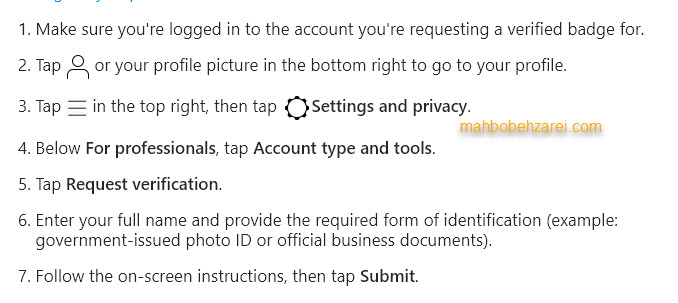 راهنمای تیک آبی اینستاگرام برای اندروید