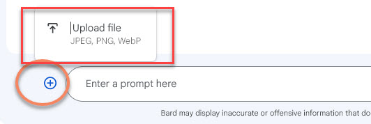 اپلود عکس در گوگل بارد