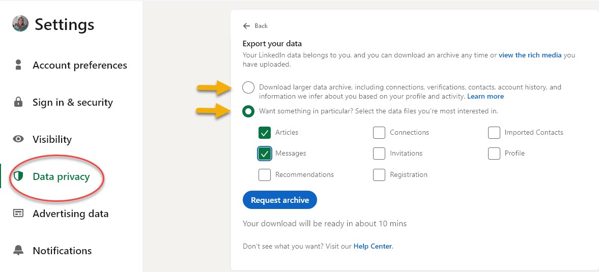 بک آپ گیری از حساب لینکدین 