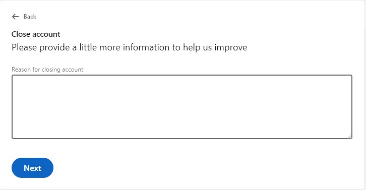 حذف اکانت در لینکدین 